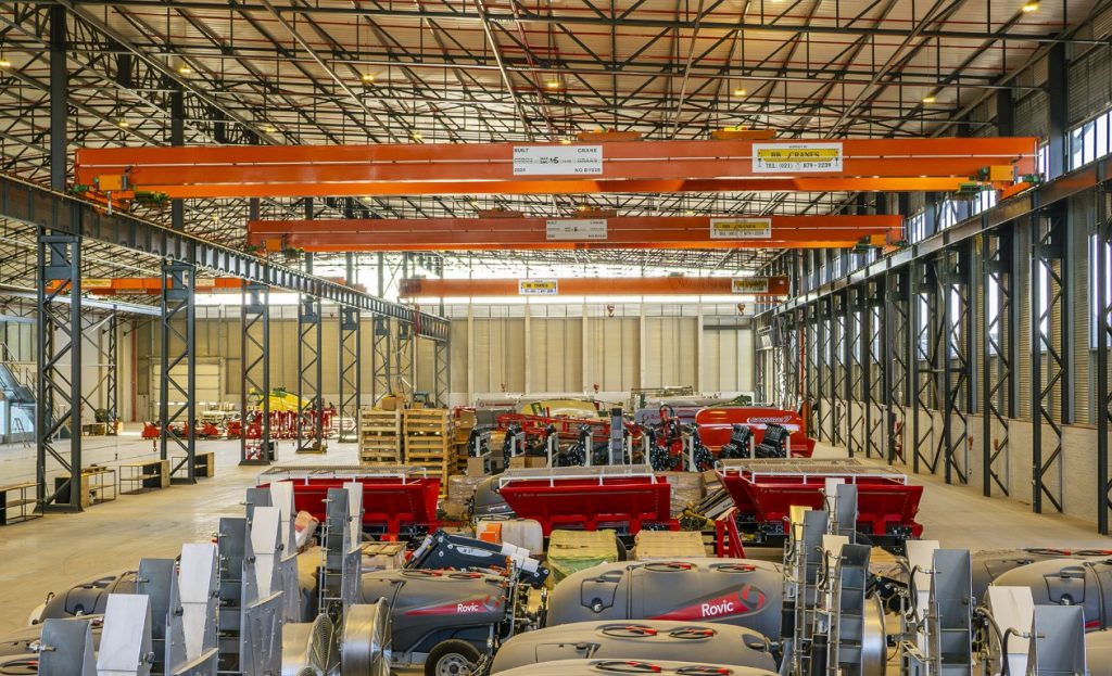 Rovic’s new factory in Blackheath, Cape Town, with the overhead cranes manufactured by BB Cranes installed and commissioned.