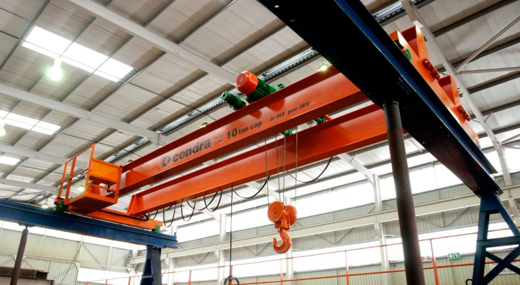 Typical Condra overhead crane with single hoist.