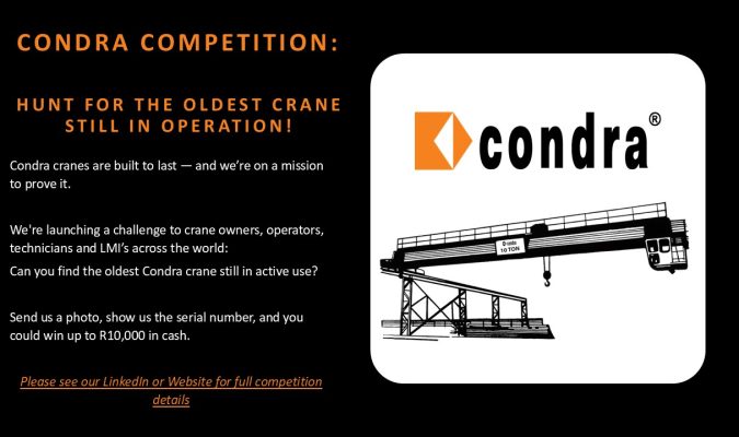 CONDRA COMPETITION: HUNT FOR OLDEST CRANE IN OPERATION!